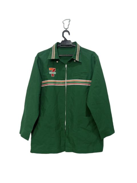 Other Designers Uniform Studios - VINTAGE SEVEN ELEVEN UNIFORM GREEN RAINBOW