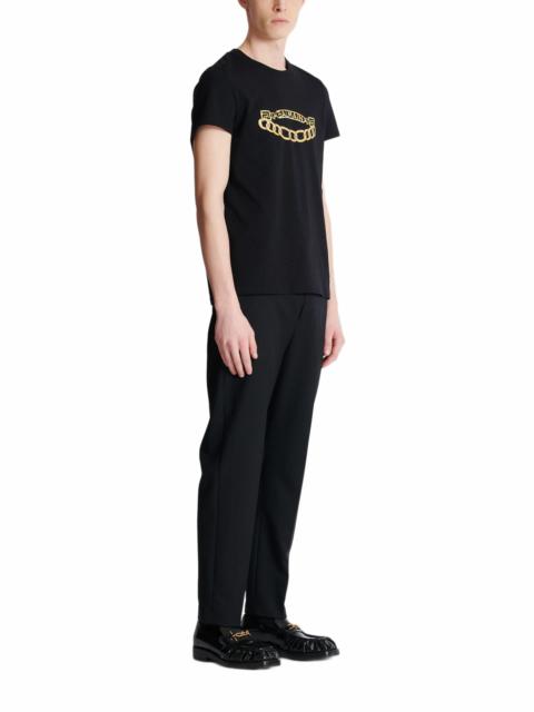 Balmain Balmain Chaînes Logo printed T-shirt in Black at Nordstrom