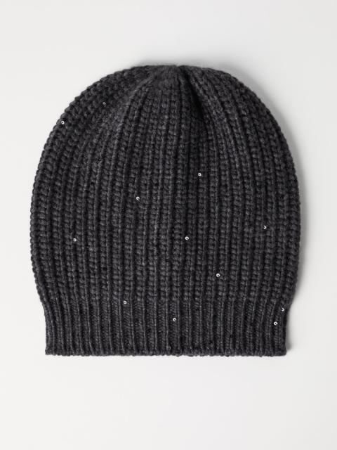 Brunello Cucinelli Cashmere and silk Diamond yarn knit beanie