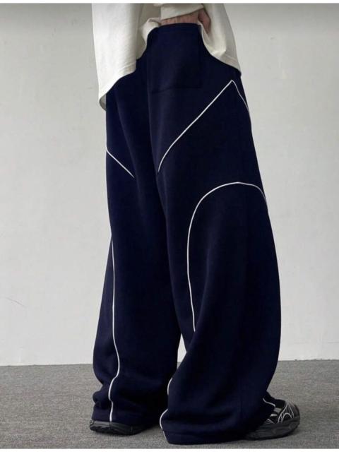Other Designers Japanese Brand - ULTRA Baggy Curved Piping Sweatpants - Cyberpunk Streetwear