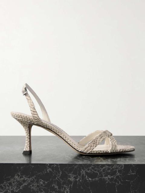Elsy 70 snake-effect leather slingback sandals Snake print