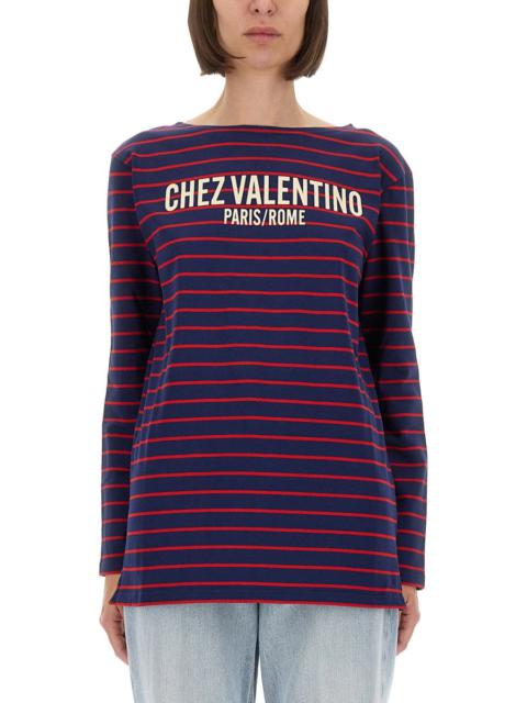 Valentino Women Striped Cotton Jersey T-Shirt