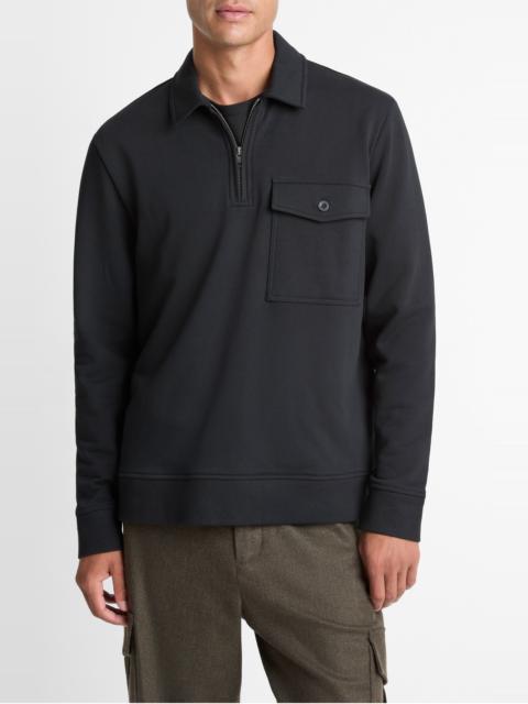 Vince Vince French Terry Quarter Zip Pullover in Black at Nordstrom