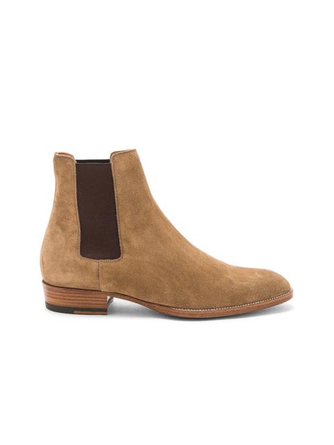 SAINT LAURENT Suede Wyatt Chelsea Boots
