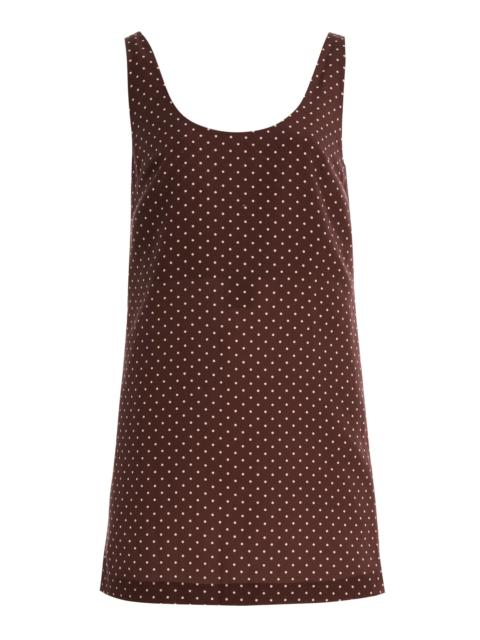 POSSE Evie Polka-Dot Woven Mini Dress brown