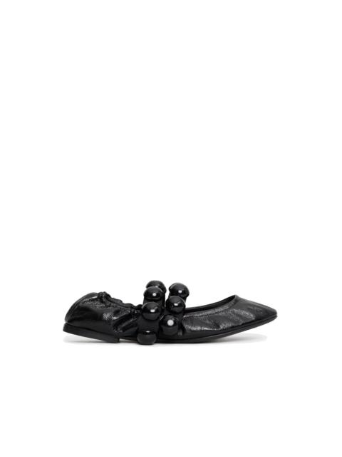 Alaia Sphere Leather Mary Jane Flats Women