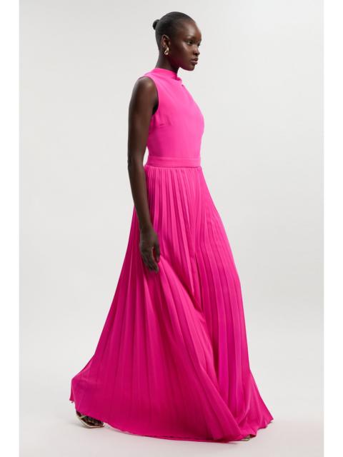 KAREN MILLEN Soft Tailored Halter Neck Pleated Jumpsuit