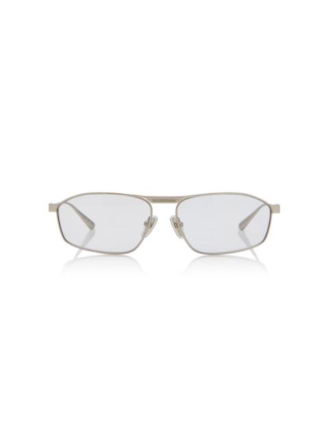 BALENCIAGA Tag 3.0 D-Frame Metal Sunglasses silver
