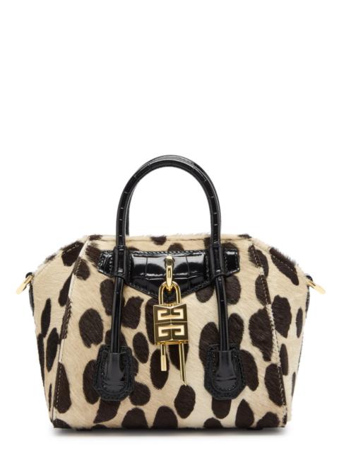 Givenchy Antigona Lock Toy Leopard Calf-hair top Handle bag