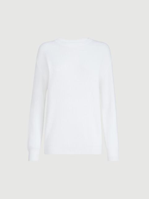 Brunello Cucinelli Cotton English rib sweater with monili