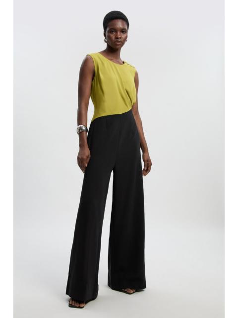 KAREN MILLEN Tall Soft Tailored Asymmetric Neck Wide Leg Jumpsuit