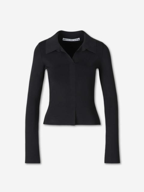 Alexander Wang FINE JERSEY WITH POLO COLLAR