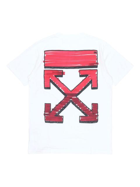 Off-White Off-White SS21 Back Arrow Logo Printing Round Neck Pullover Short Sleeve White OMAA027R21JER0030125