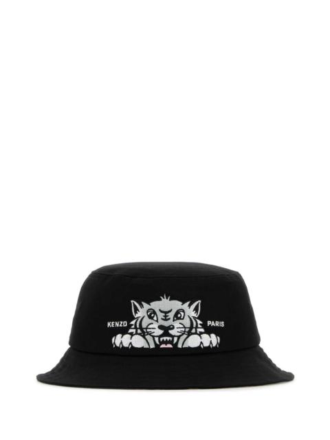 Kenzo Men Black Cotton Bucket Hat