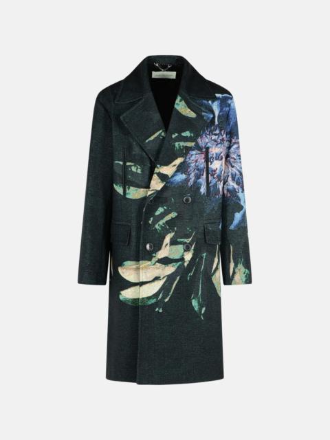 Dries Van Noten BLUE COTTON BLEND COAT