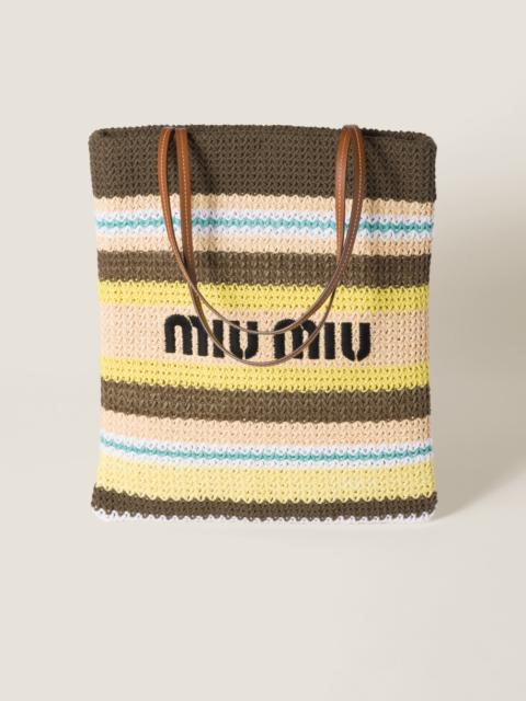Miu Miu Raffia-effect woven tote bag