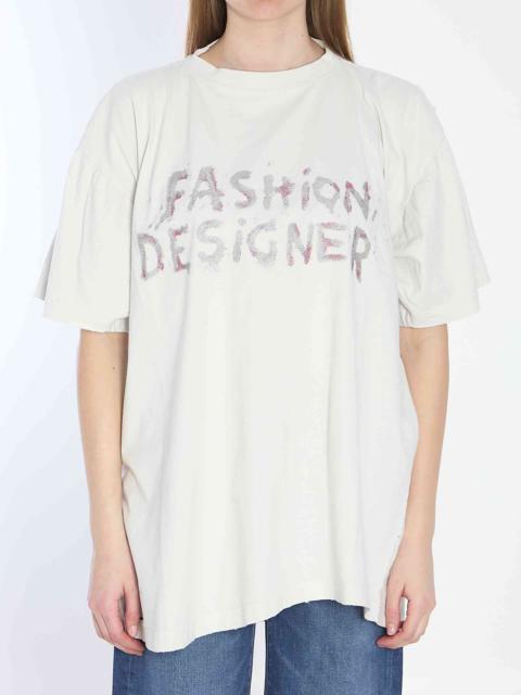 Balenciaga Women Distressed Cotton Shirt