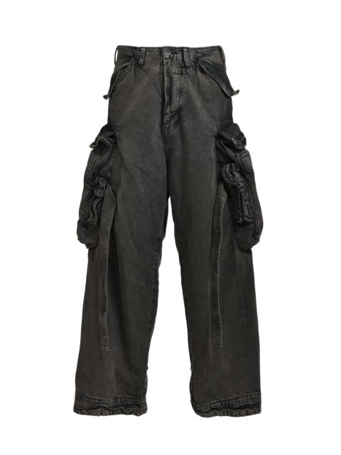 Julius 12OZ COATED DENIM GASMASK CARGO TROUSER / CHA