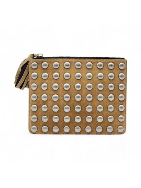 Giuseppe Zanotti Giuseppe Zanotti Studded Unisex Clutch Bag - Suede Leather - Brown