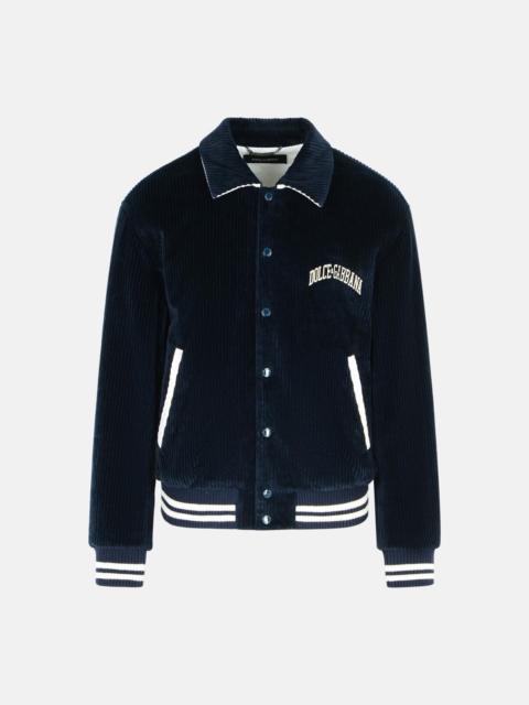 Dolce & Gabbana NAVY COTTON BOMBER JACKET