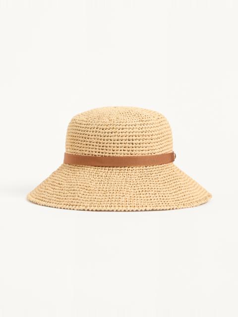 Valentino VLOGO SIGNATURE FOLDABLE STRAW BUCKET HAT