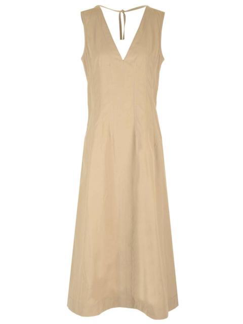 Bottega Veneta Bottega Veneta Women Beige Sleeveless Maxi Dress In Cotton