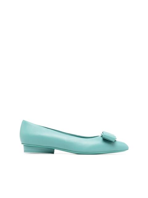 FERRAGAMO Ferragamo Womens Light Blue Ballerinas Flats