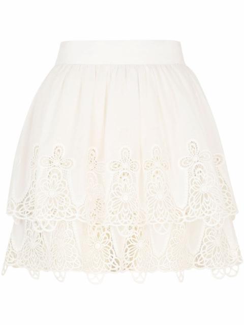 Dolce & Gabbana high-waisted lace-panel skirt
