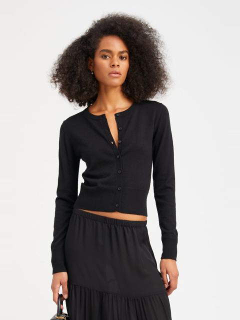 SPRWMN BLACK ULTRA FINE CASHMERE BABY CARDIGAN