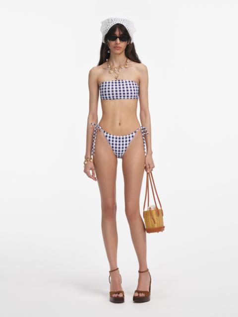self-portrait Navy Gingham Bikini Top