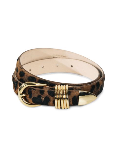 DÉHANCHE Déhanche Hollyhock Calfhair Leopard Belt in Dark Jaguar at Nordstrom