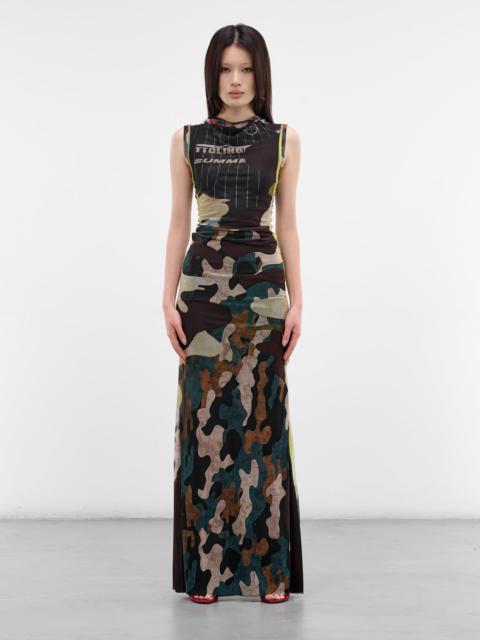 OTTOLINGER Camouflage Abstract Print Maxi Gown