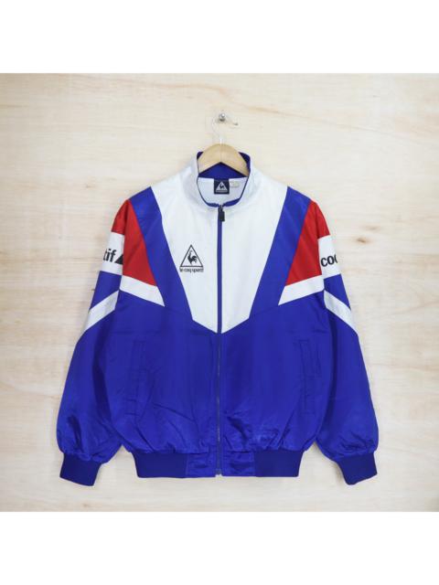 Other Designers Vintage 90s LECOQ SPORTIF Big Logo Spellout Multi Color Block Tracktop Track Jacket Made In Japan