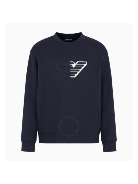 Emporio Armani Crew-Neck Embossed Oversized Eagle Sweater