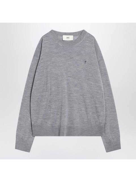 AMI Paris Ami Paris Gray Ami De Coeur Sweater In Wool And Silk Men