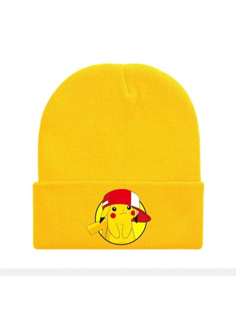 Other Designers Y2K Anime Yellow B-Boy Pikachu Pocket Monster Beanies Winter Warm Hat Cute Cap Adult Kid