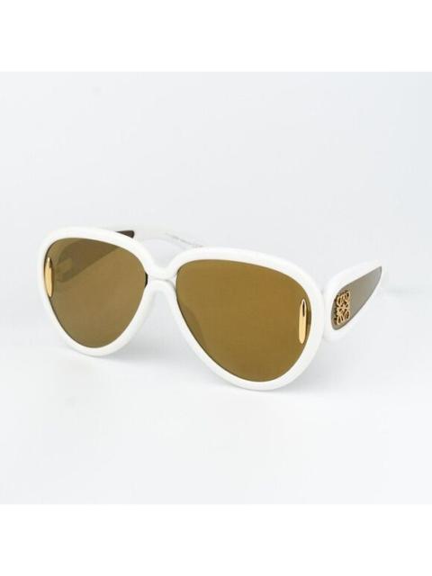 Loewe Loewe X PAULA'S IBIZA Men Sunglasses White Brown Gold Mirror Pilot LW40132I 25G