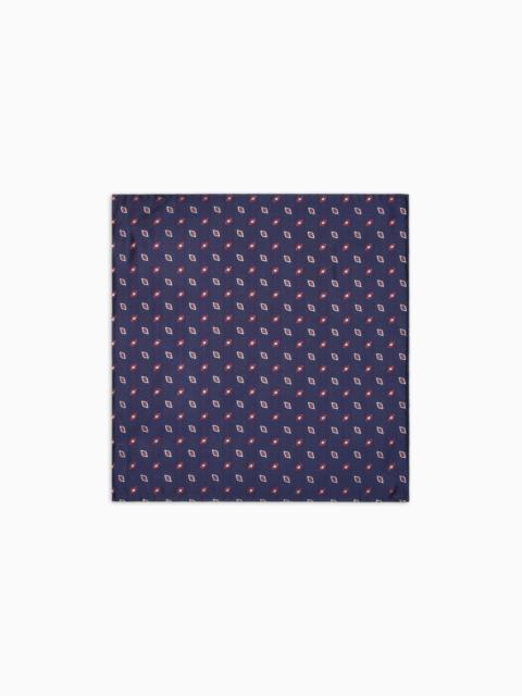 GIORGIO ARMANI GEOMETRIC SILK JACQUARD POCKET SQUARE