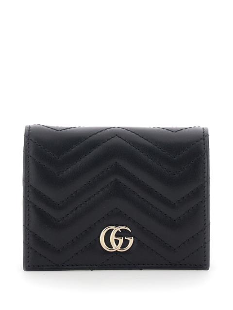 GUCCI Gucci Women Black Card Holder With Gg Plaque On The Front In Leather Woman