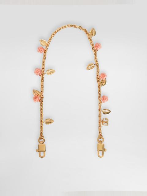 Dolce & Gabbana Metal shoulder strap with roses