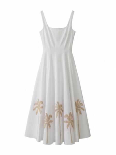 STAUD Embroidered Wells Dress in White
