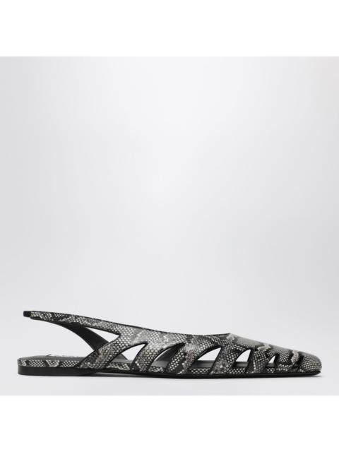 Alaïa Alaia Slingback Ballerinas In Python-Effect Printed Leather Women