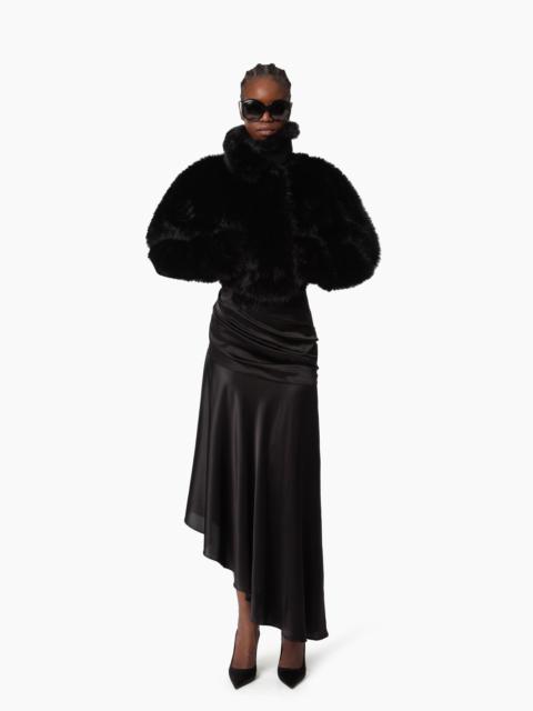 NINA RICCI Black Asymmetric Draped Skirt