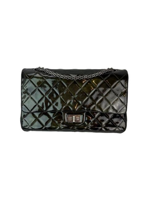 CHANEL Chanel 2.55 Reissue Double Flap  Iridescent Dark Green Patent Leather Shoulder Bag