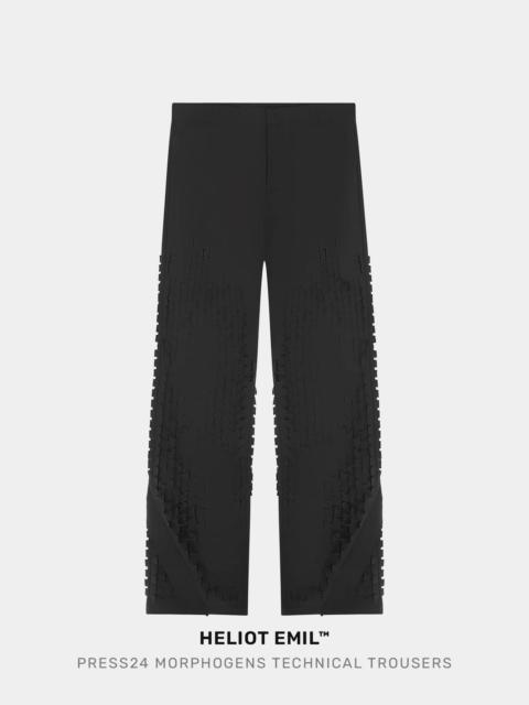 PRE-SS24 MORPHOGENS LASERCUT-PATTERN TECHNICAL TROUSERS BLACK