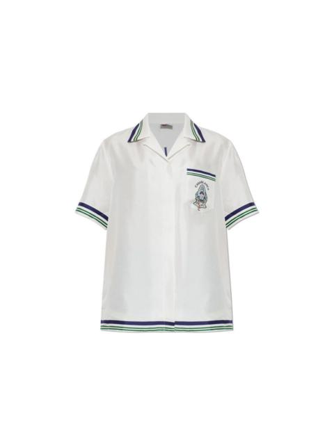 CASABLANCA CASABLANCA White/Green Silk Shirt New & Authentic (Women's s