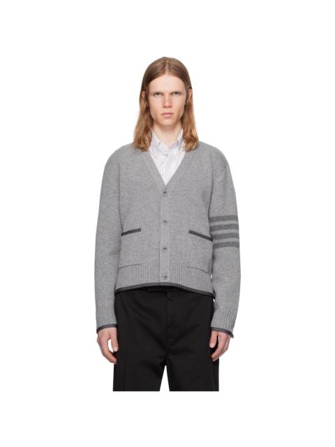 Gray Milano Stitch V Neck Cardigan