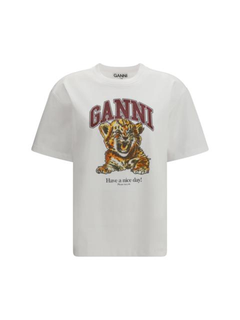 GANNI Ganni Women Heavy Cotton Jersey Beaded Baby Tiger Pr