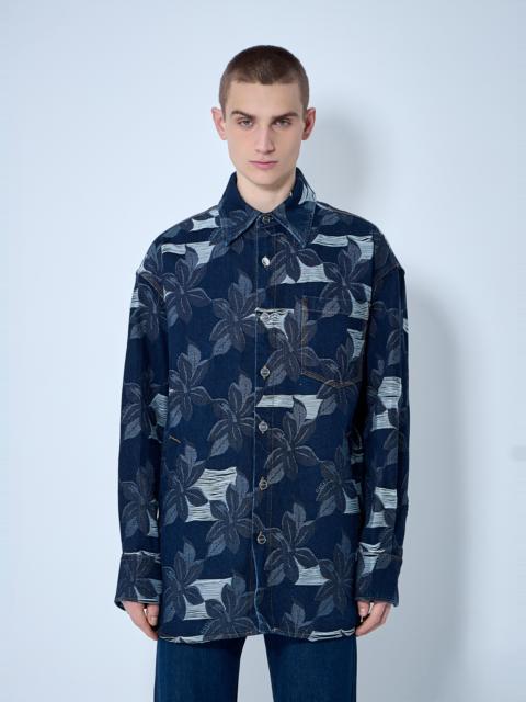 GUCCI Floral Jacquared Denim Shirt