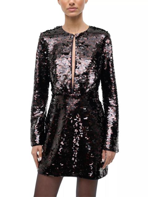 STAUD Fifi Sequined Front Slit Dress